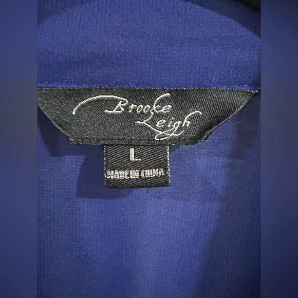 ⚡️Sheer Blouse L Royal Blue with stud collar - Picture 6 of 9